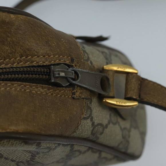 GUCCI GG Supreme Web Sherry Line Shoulder Bag PVC Beige Green Red Auth 98780 - Picture 9 of 16